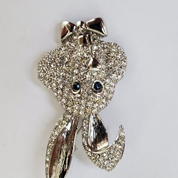 Rhinestone Bunny  Rabbit Brooch Pin - Picture 6 of 10